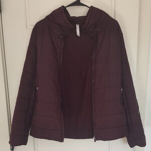 Fabletics Deep Burgundy Puffer Jacket